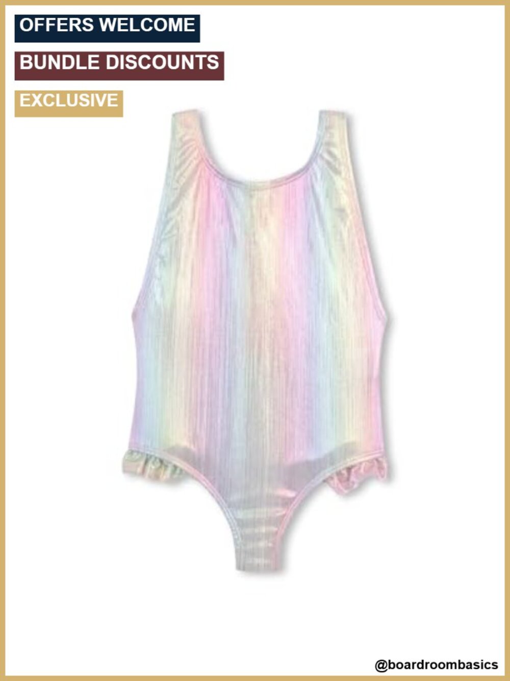 Girls One-Piece Swimsuit Sleeveless Pull On Relaxed Fit Competitive Swimwear